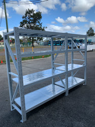 3.2m(W)x2.0m(H)x0.6m(D) 2000kg Connecting Shelving WHITE