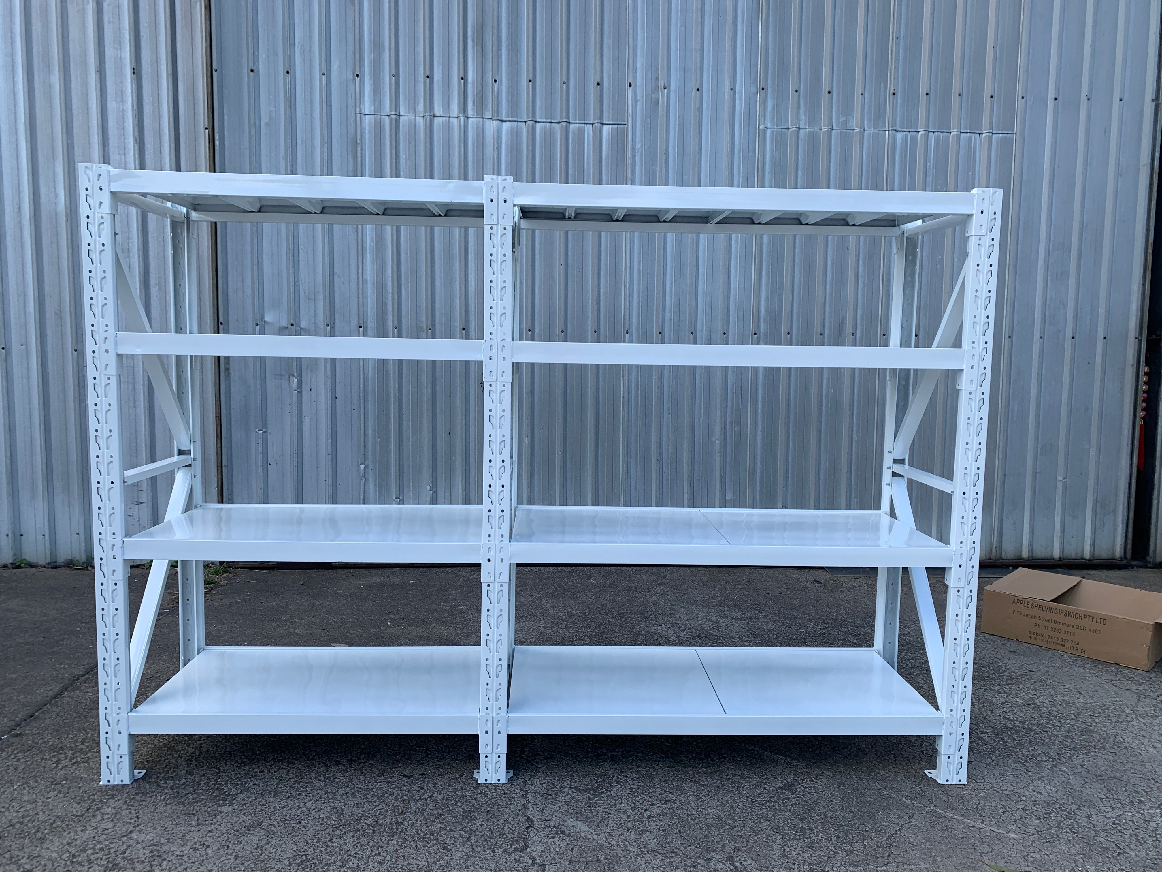 3.2m(W)x2.4m(H)x0.5m(D) 1400kg Connecting Shelving White