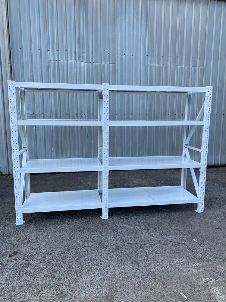 3.2m(W)x2.0m(H)x0.6m(D) 2000kg Connecting Shelving WHITE