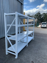 3.2m(W)x2.0m(H)x0.6m(D) 2000kg Connecting Shelving WHITE