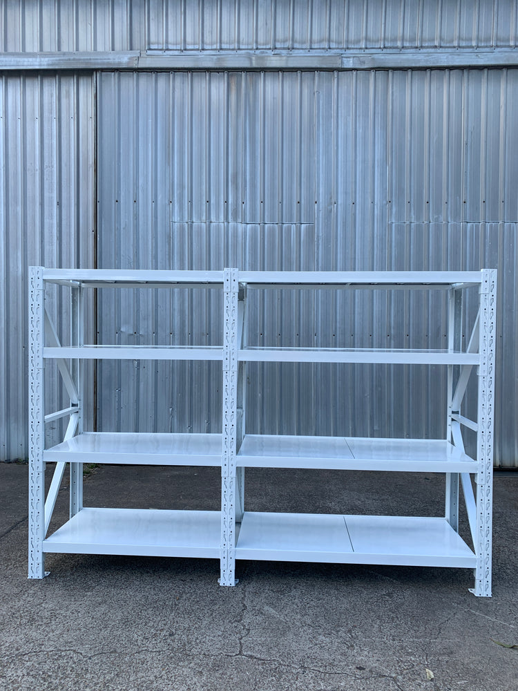3.2m(W)x2.0m(H)x0.6m(D) 2000kg Connecting Shelving WHITE