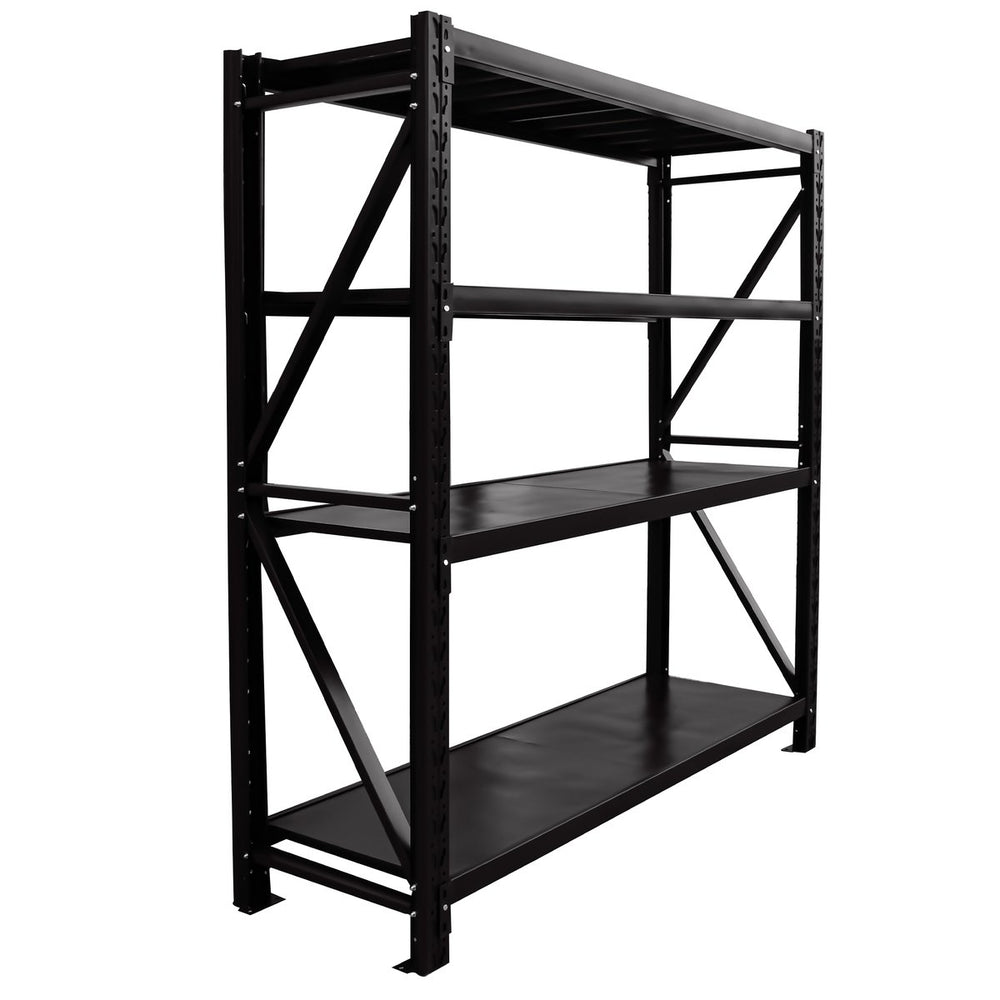 1.5m(W) x 2.0m(H) x 0.6m(D) 1600KG Heavy Duty Metal Shelving BLACK