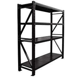 2.0m(W) x 2.0m(H) x 0.6m(D) Metal Shelving 1000KG Black