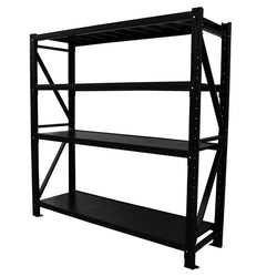 1.5m(W) x 1.8m(H) x 0.6m(D) Metal Shelving 1000KG Black