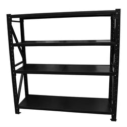 2.0m(W) x 2.0m(H) x 0.6m(D) Metal Shelving 1000KG Black