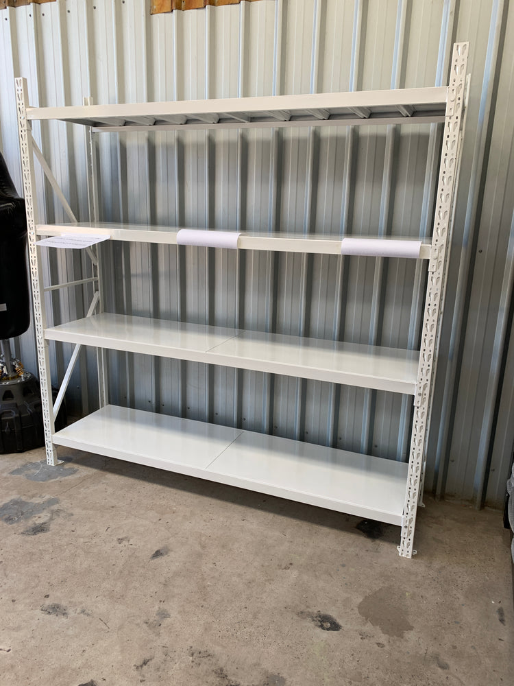 2.0m(W) x 2.0m(H) x 0.6m(D) Metal Shelving 1000KG White