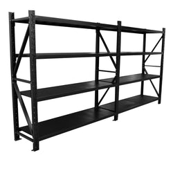 4.0m(W) x 2.0m(H) x 0.6m(D) 2000KG Connecting Shelving Black