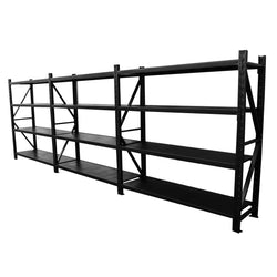 6.0m(W) x 2.0m(H) x 0.6m(D) 3000kg Connecting Shelving Black