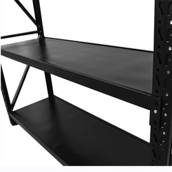1.5m(W) x 1.8m(H) x 0.6m(D) 1600KG Heavy Duty Metal Shelving BLACK