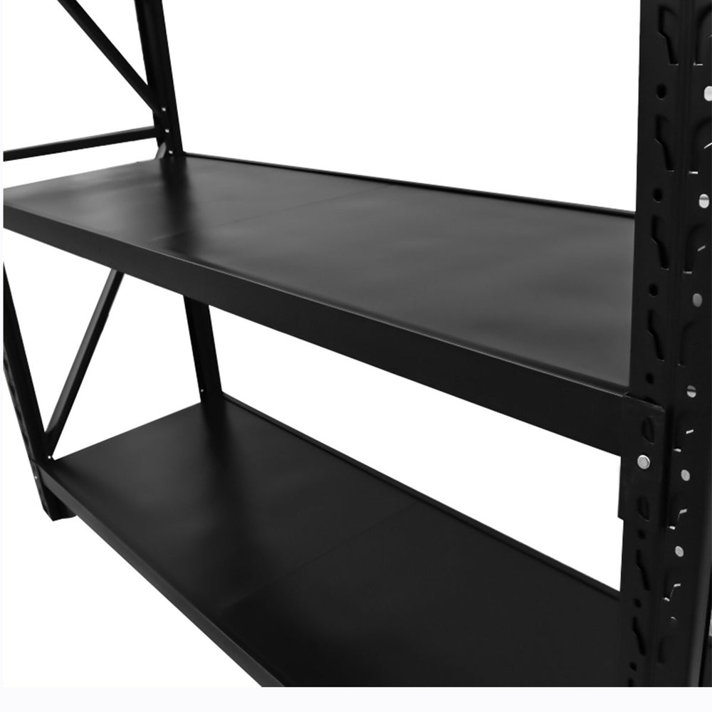 2.0m(W) x 1.8m(H) x 0.6m(D) 1600KG Heavy Duty Metal Shelving Black