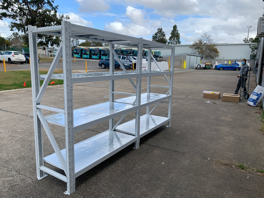 4.0m(W) x 2.0m(H) x 0.6m(D) 2000KG Connecting Shelving White