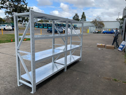 4.0m(W) x 2.0m(H) x 0.6m(D) 2000KG Connecting Shelving White