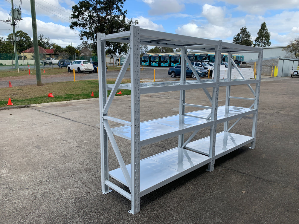4.0m(W) x 2.0m(H) x 0.6m(D) 2000KG Connecting Shelving White