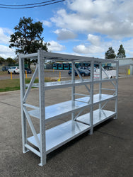 3.0m(W)x1.8m(H)x0.6m(D) 2000kg Connecting Shelving WHITE