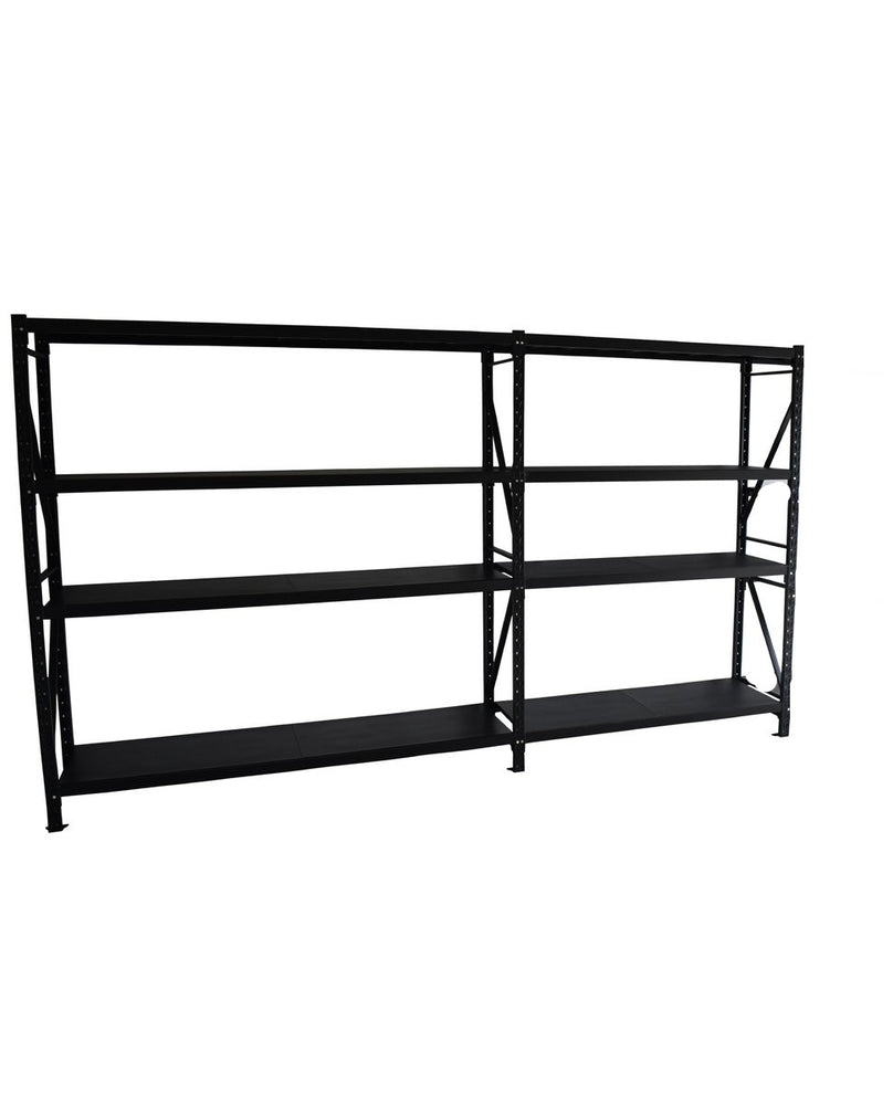 2.7m(W)x2.4m(H)x0.6m(D) 2000kg Connecting Shelving BLACK