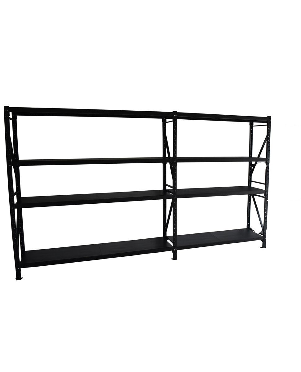 2.7m(W)x1.8m(H)x0.5m(D) 1600kg Connecting Shelving BLACK