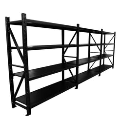 5.5m(W) x 1.8m(H) x 0.6m(D) 3000KG Connecting Shelving Black