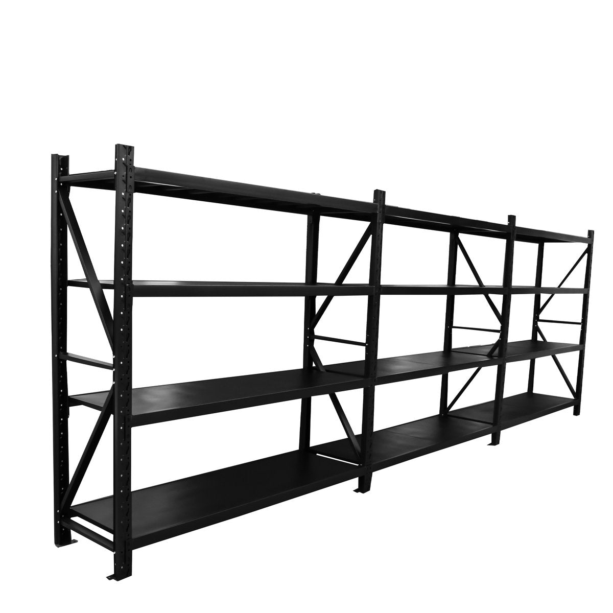 4.5m(W)x2.4m(H)x0.5m(D) 2400kg Connecting Shelving Black