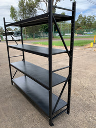 1.5m(W) x 2.0m(H) x 0.5m(D) Metal Shelving 800KG Black