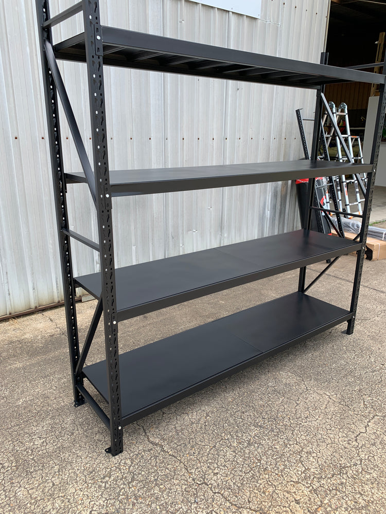 1.5m(W) x 2.0m(H) x 0.5m(D) Metal Shelving 800KG Black