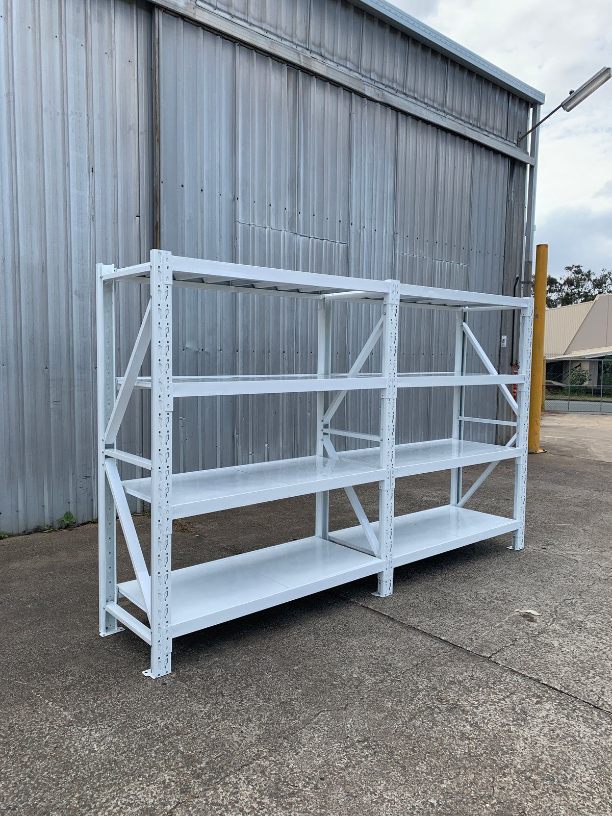 4.0m(W) x 1.8m(H) x 0.5m(D) 1200KG Connecting Shelving White