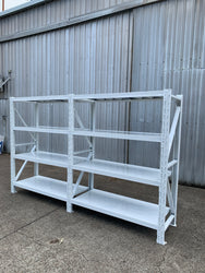 3.0m(W)x1.8m(H)x0.6m(D) 2000kg Connecting Shelving WHITE