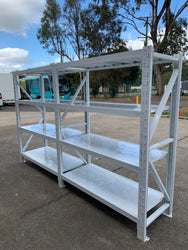 3.0m(W)x1.8m(H)x0.6m(D) 2000kg Connecting Shelving WHITE