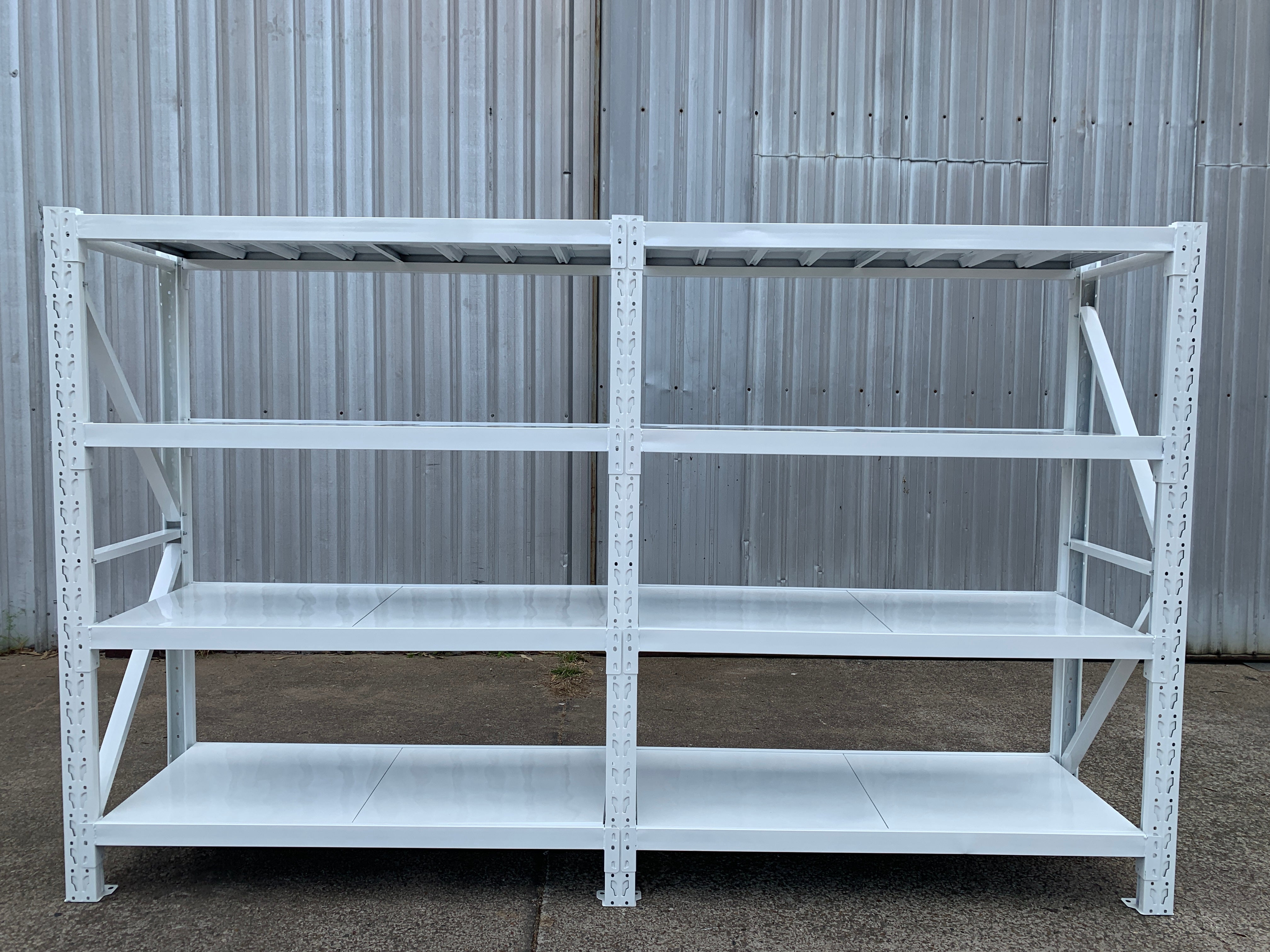 4.0m(W) x 2.0m(H) x 0.6m(D) 2000KG Connecting Shelving White