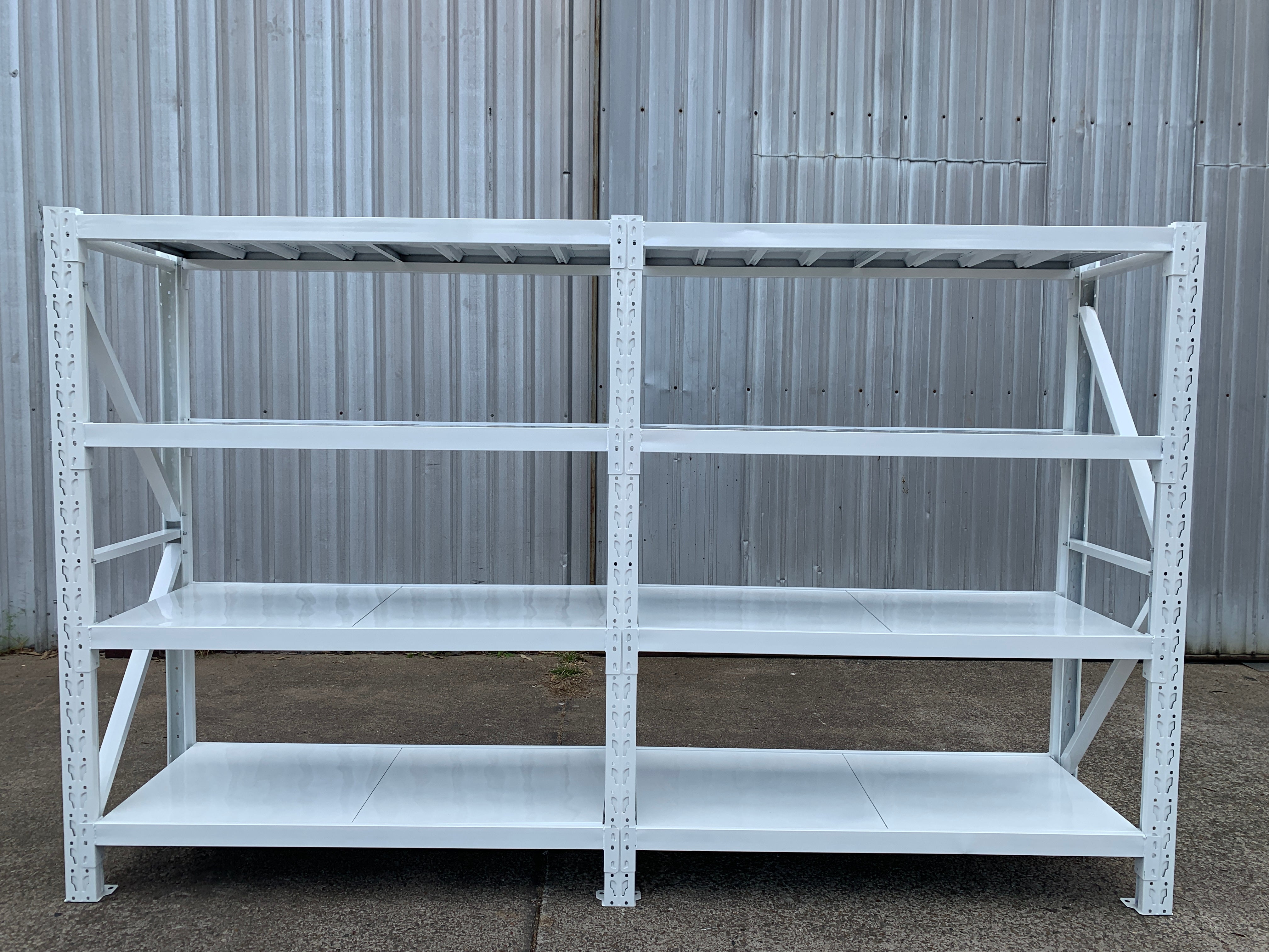 3.0m(W)*2.4m(H)*0.6m(D) 2000KG Connecting Shelving WHITE