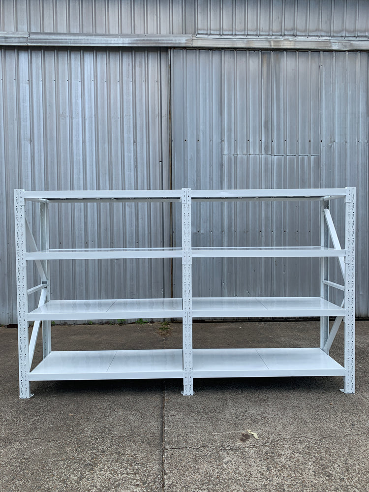 3.0m(W)x1.8m(H)x0.6m(D) 2000kg Connecting Shelving WHITE