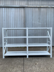 3.0m(W)x1.8m(H)x0.6m(D) 2000kg Connecting Shelving WHITE