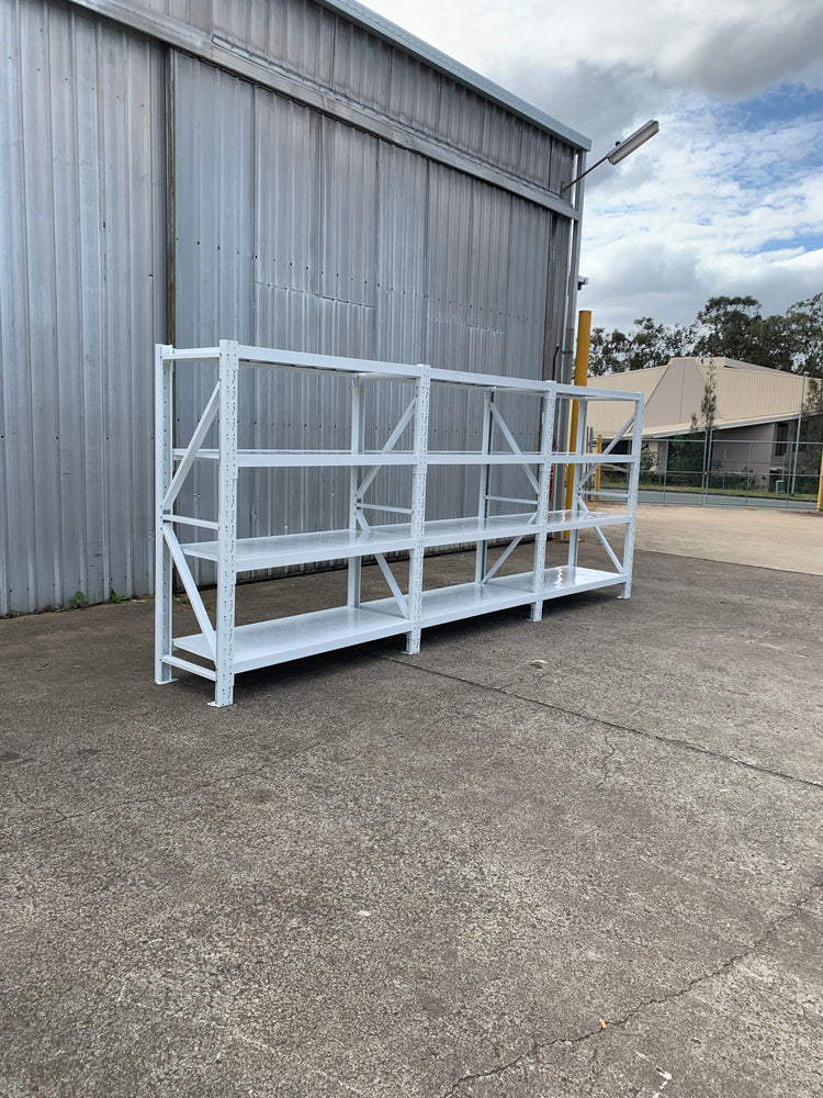 4.5m (W) x 1.8m (H) x 0.6m (D) 3000KG Connecting Shelving WHITE