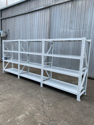 5.5m(W) x 2.4m(H) x 0.6m(D) 3000KG Connecting Shelving White