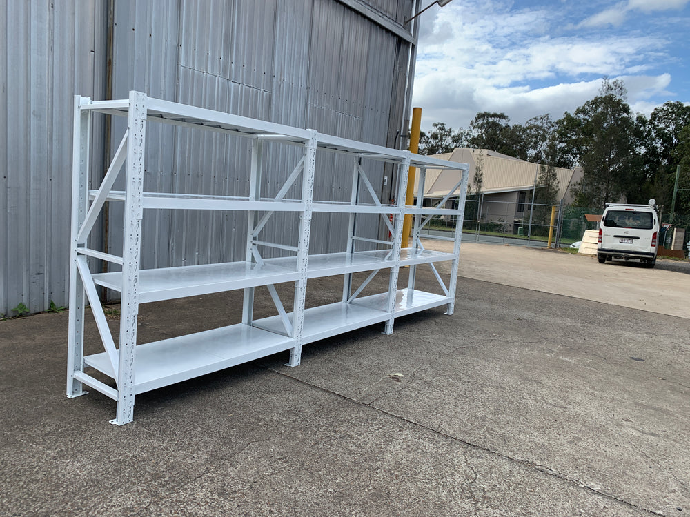 5.5m(W) x 2.4m(H) x 0.6m(D) 3000KG Connecting Shelving White