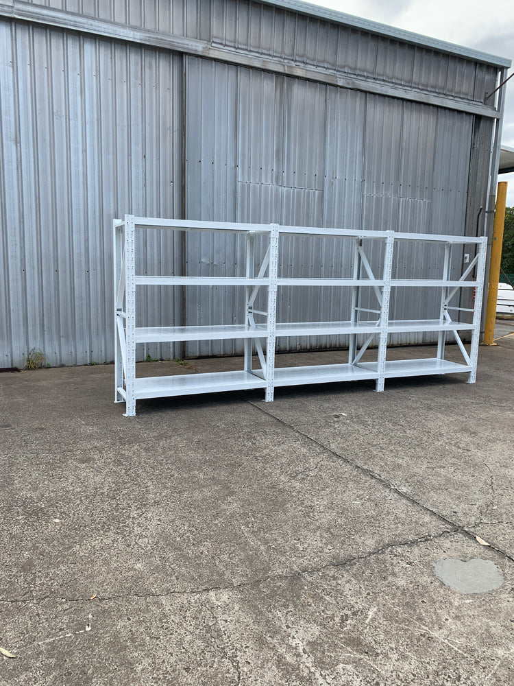 6.0m(W) x 2.0m(H) x 0.6m(D) 3000kg Connecting Shelving White