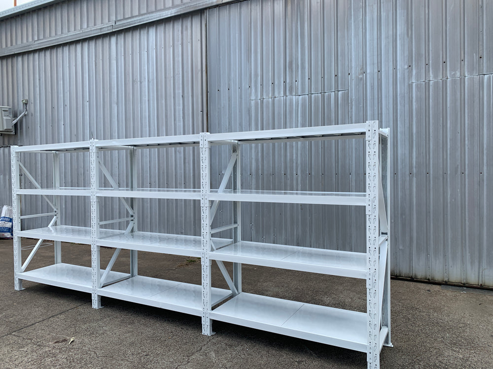 5.5m(W) x 2.4m(H) x 0.6m(D) 3000KG Connecting Shelving White