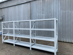 5.5m(W) x 2.4m(H) x 0.6m(D) 3000KG Connecting Shelving White