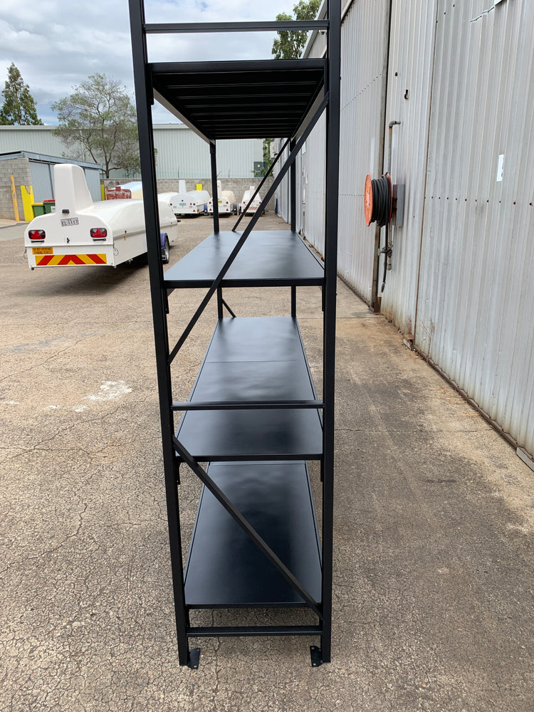1.2m(W) x 2.4m(H) x 0.5m(D) Metal Shelving 800KG Black