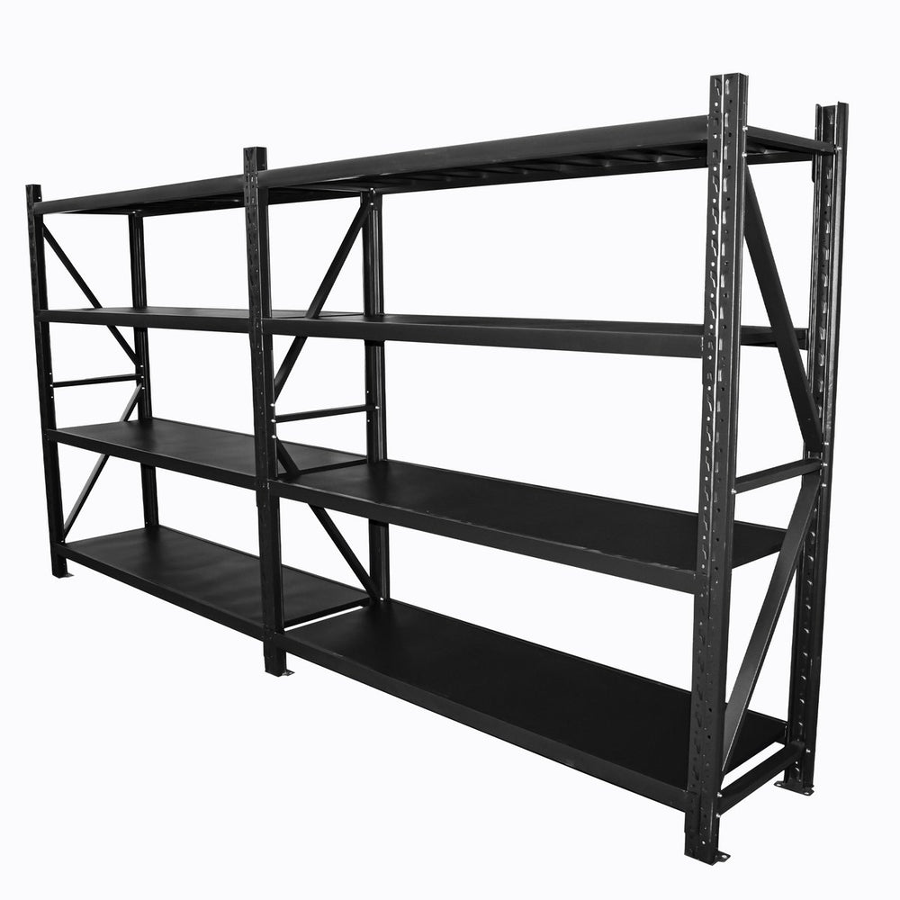 4.0m(W) x 2.4m(H) x 0.6m(D) 2000KG Connecting Shelving Black