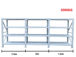 5.0m(W)x1.8m(H)x0.6m(D) 3000KG Connecting Shelving WHITE