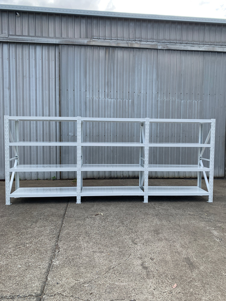 5.5m(W) x 1.8m(H) x 0.6m(D) 3000KG Connecting Shelving White