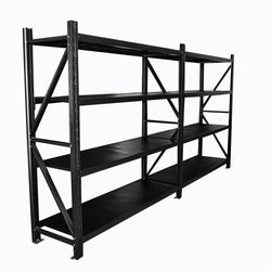 4.0m(W) x 2.4m(H) x 0.6m(D) 2000KG Connecting Shelving Black