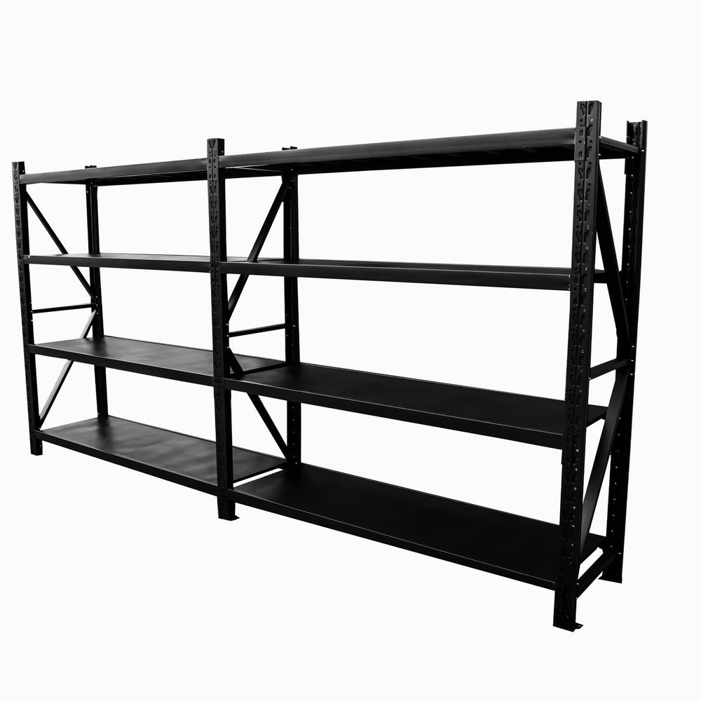 4.0m(W) x 2.0m(H) x 0.6m(D) 2000KG Connecting Shelving Black