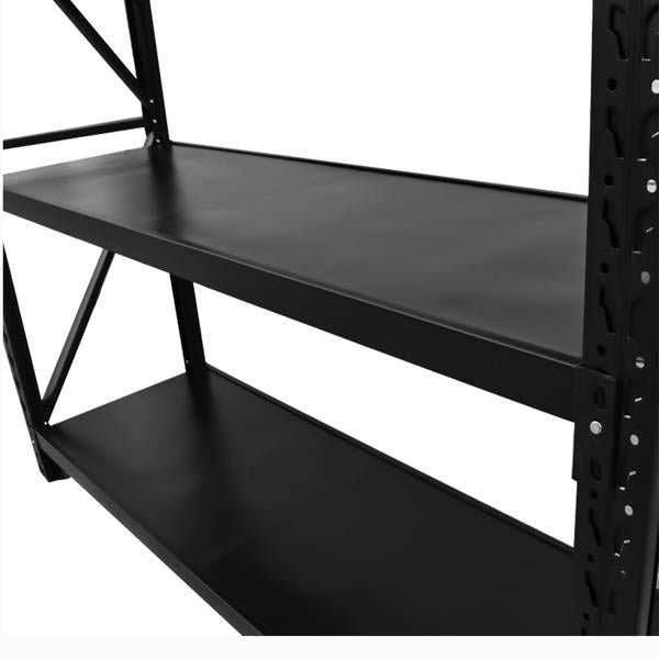 1.5m(W) x 1.8m(H) x 0.6m(D) Metal Shelving 1000KG Black