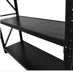 1.5m(W) x 1.8m(H) x 0.6m(D) Metal Shelving 1000KG Black