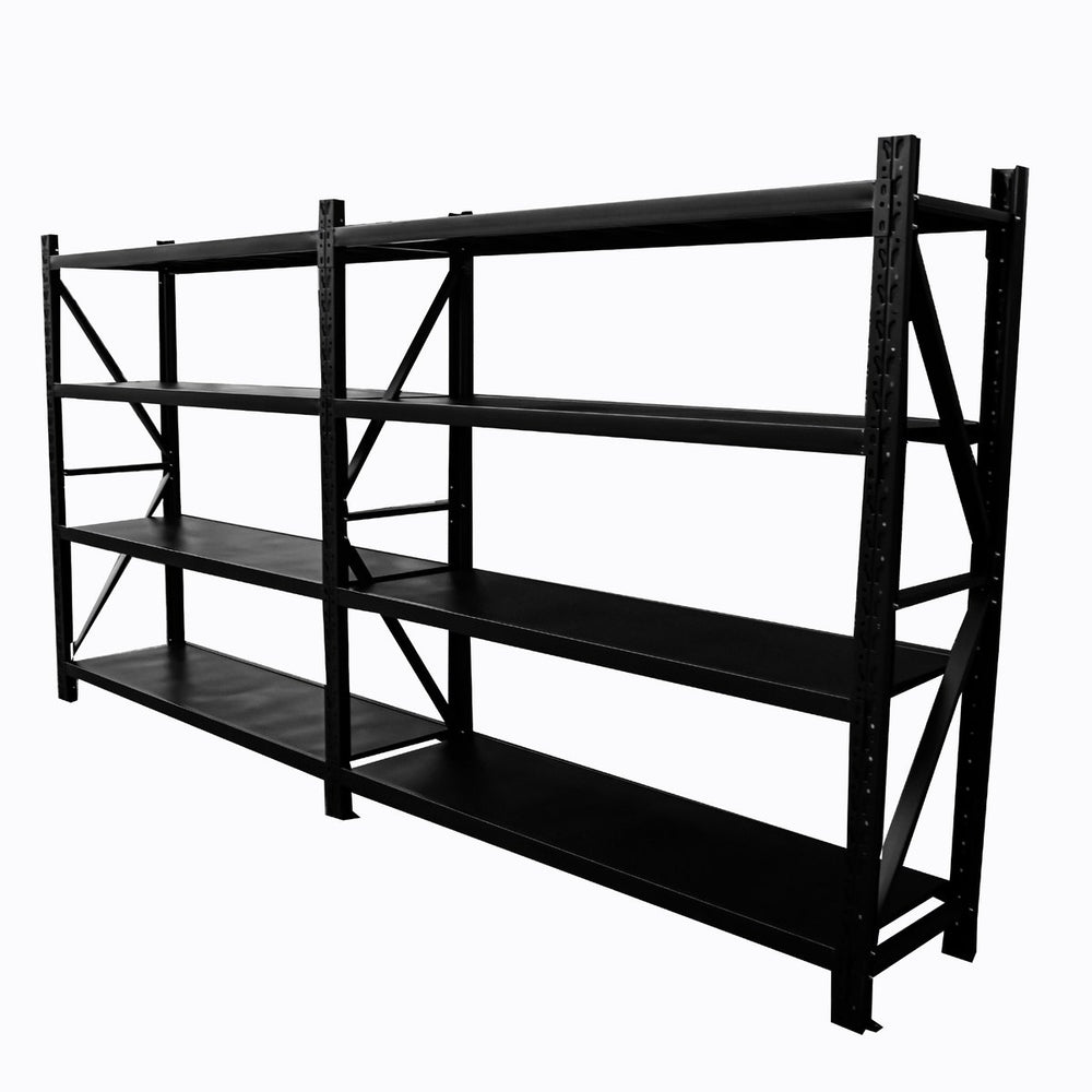 4.0m(W) x 2.0m(H) x 0.6m(D) 2000KG Connecting Shelving Black