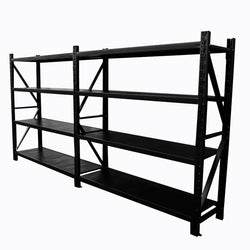 4.0m(W) x 2.0m(H) x 0.6m(D) 2000KG Connecting Shelving Black