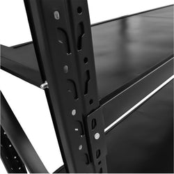 1.5m(W) x 1.8m(H) x 0.6m(D) Metal Shelving 1000KG Black