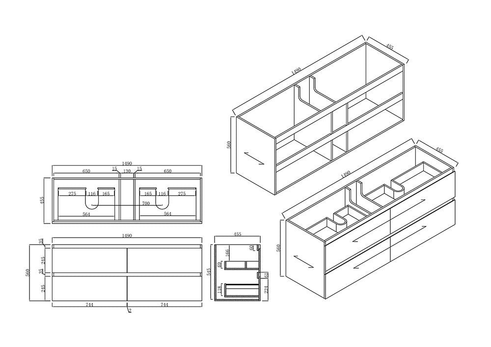 Wooden Cabinet - CB-66150(Y7)D